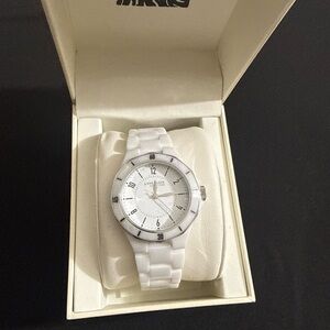 Anne Klein White Ceramic-Link Women's Watch